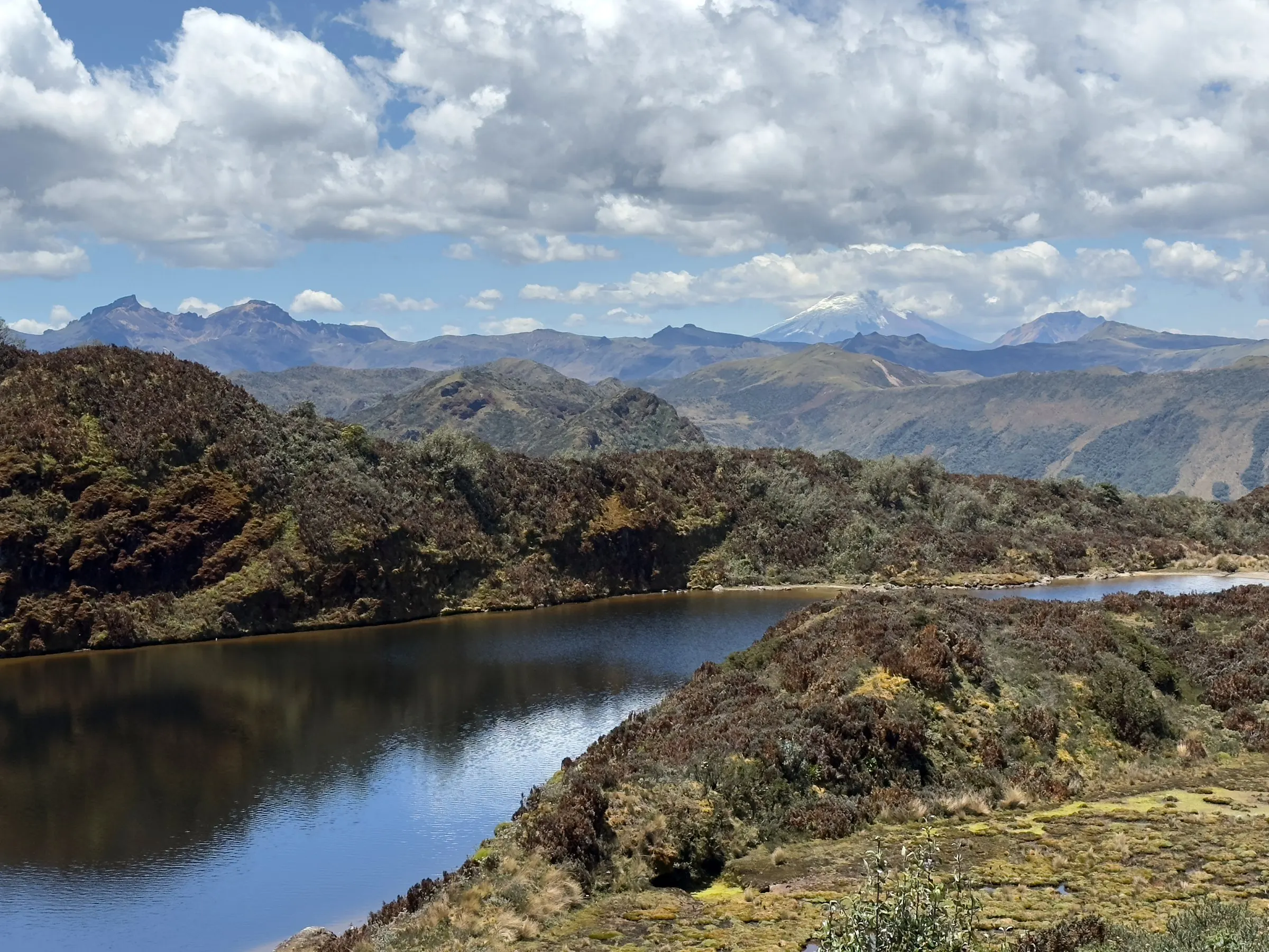 A páramo lagoon beside the road near the Papallacta pass